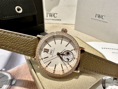 JMF Factory IWC Portofino replica, 34mm, day/night display, diamond accents, ultra-thin, Japanese automatic movement, 50-hour power reserve.