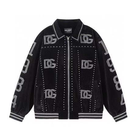 D&G 2024 runway baseball jacket. Custom-made, high-quality wool jacquard and lambskin leather. Top craftsmanship, unisex luxury essential. Sizes M L XL XXL.