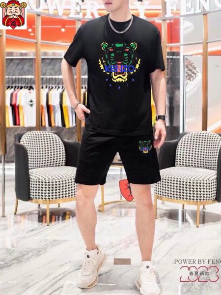 KENZO 2025 men's short sleeve and shorts set. High-end version, soft fabric, comfortable fit, excellent tailored cut. Sizes: M-5XL.