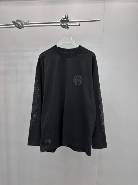 Chrome Hearts new long sleeve T-shirt, washed and diamond-embroidered, sizes S/M/L.